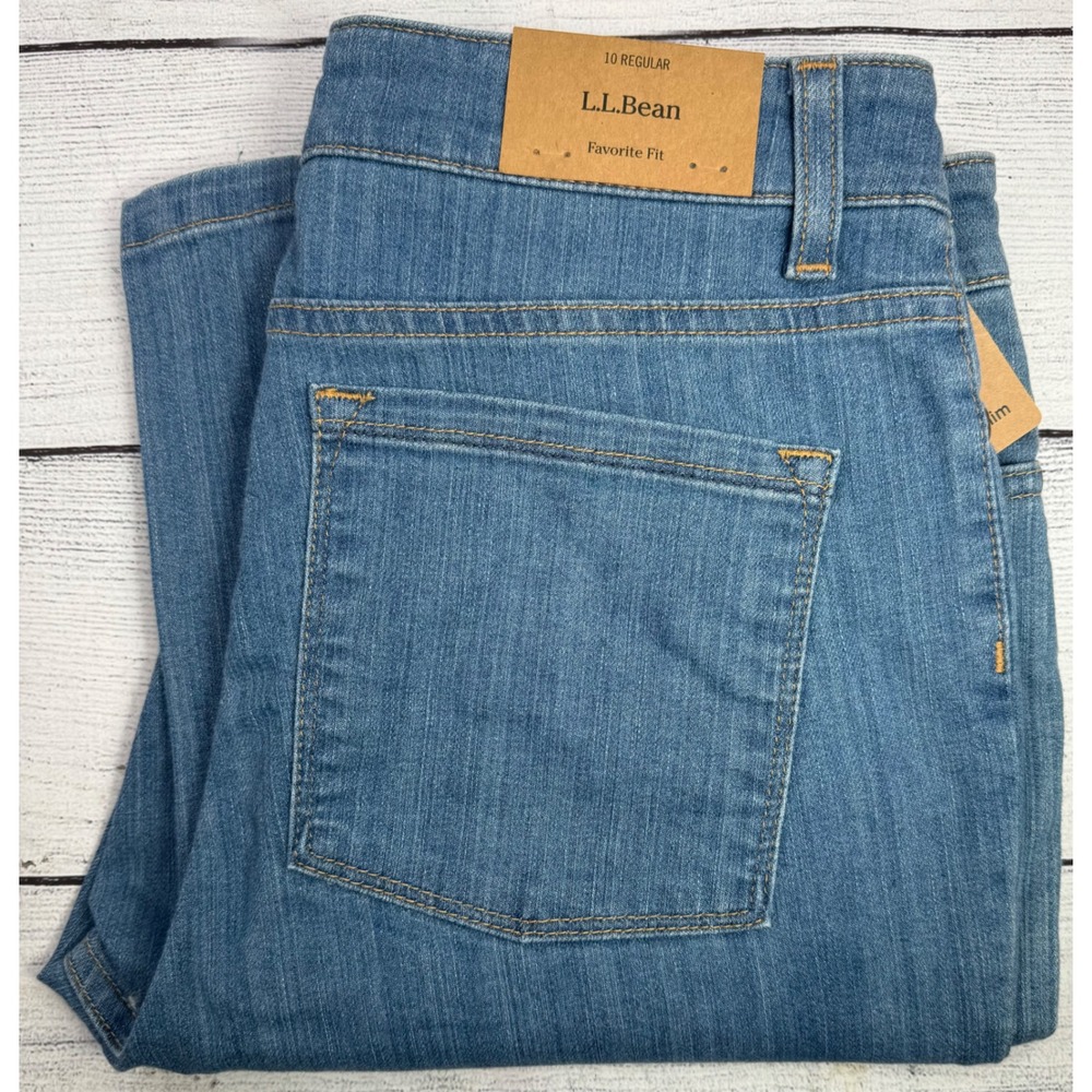 L.L.Bean True Shape Favorite Fit Slim Leg Mid Rise Women's Jeans - Size 10